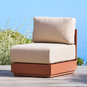 Chauffeuse de jardin Allure beige/acajou déhoussable