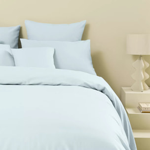 Housse de couette lin & coton 160 g/m² uni bleu Le metis francais aqua