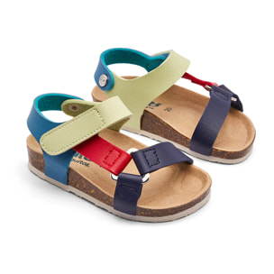 Sandalias Bio de Niños Tira Autoadherente Multicolor