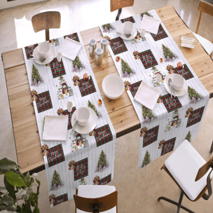 Chemin de table de Noël HOLLY JOLLY 50x150 cm