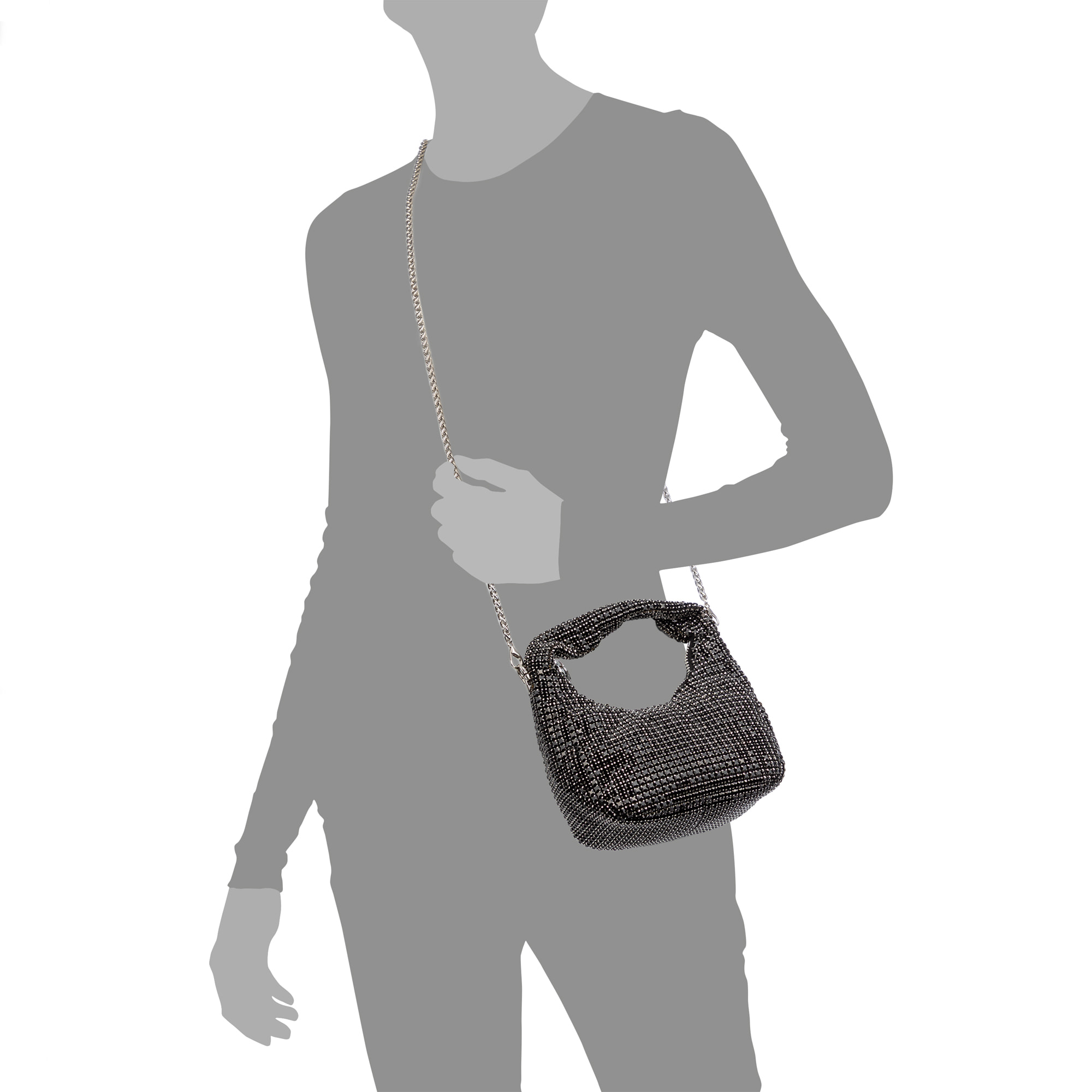 Borsa da festa Baganza con pietre in zirconia di grado 5A, design a diamante effetto brillante.