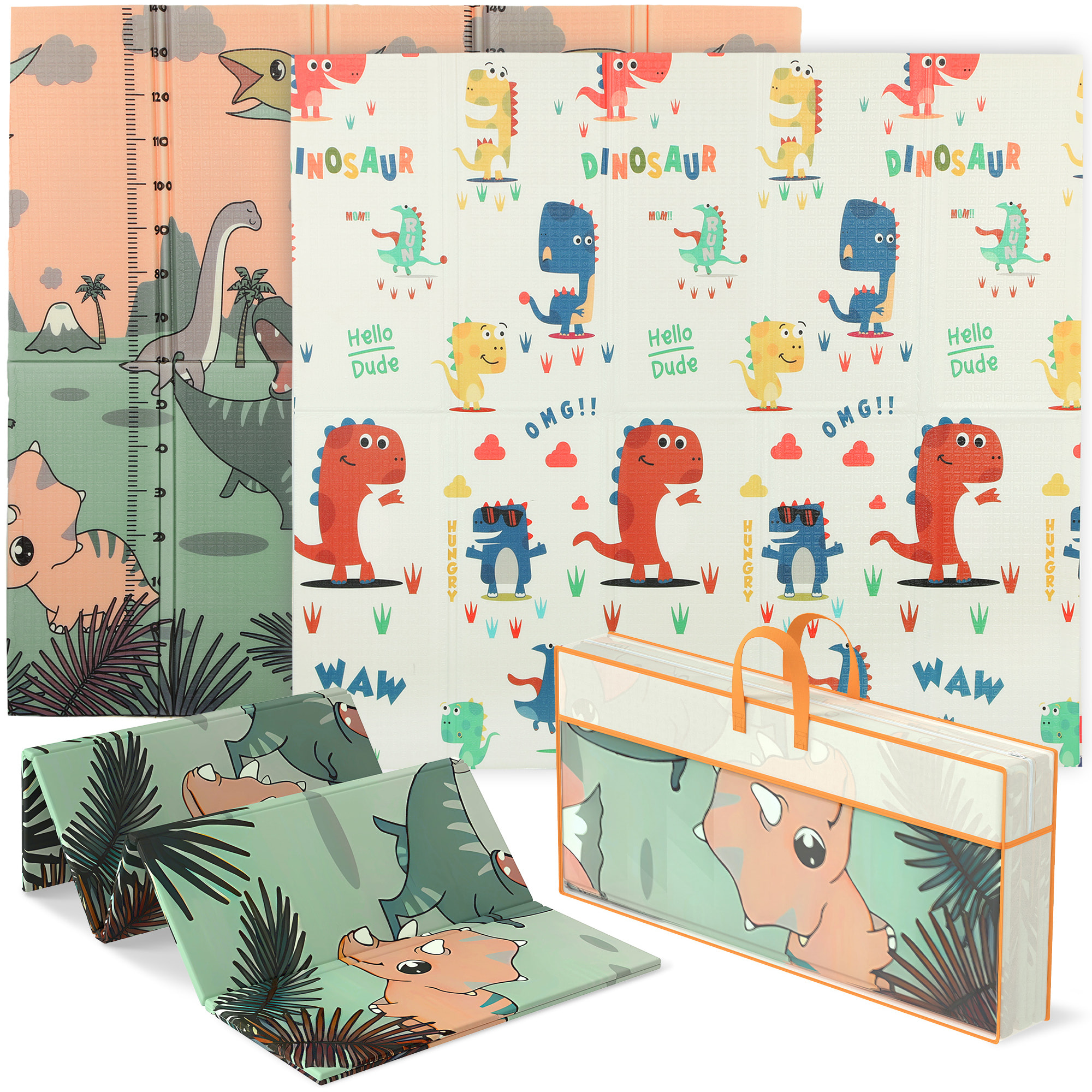 Tapis d'éveil bébé pliable épais réversible en mousse