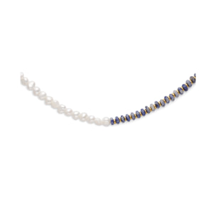 Collar Índigo Pearl Acero Baño Oro