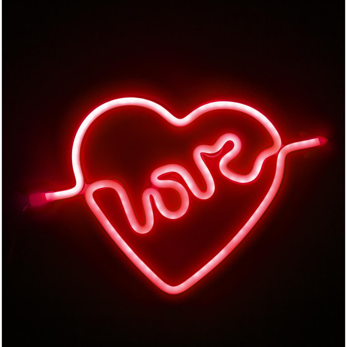 Ciondolo neon rosso Heart Love design.