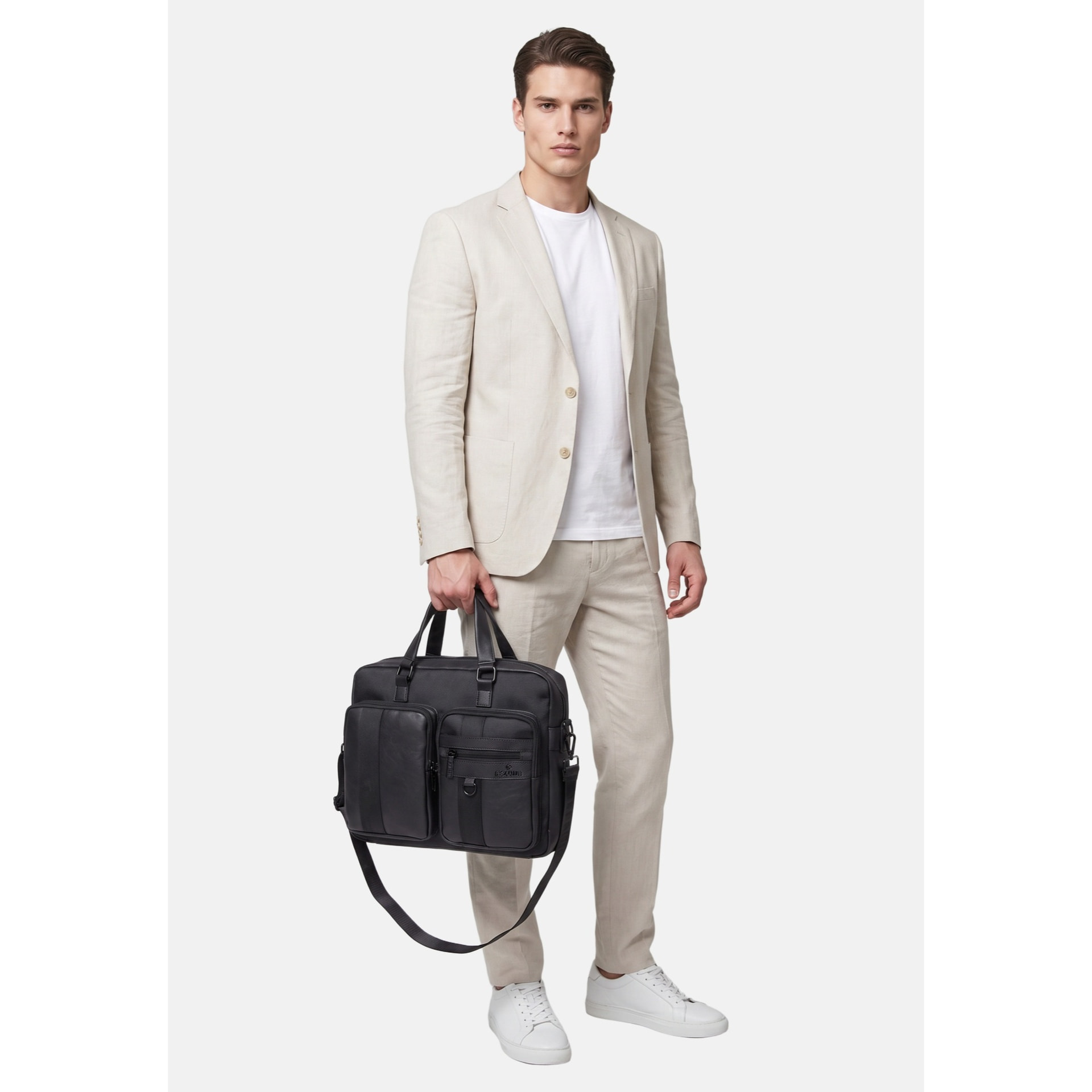 Borsa da lavoro uomo in poliestere - Modello False - Casual - 31.0 x 29.0 x 12.0 cm