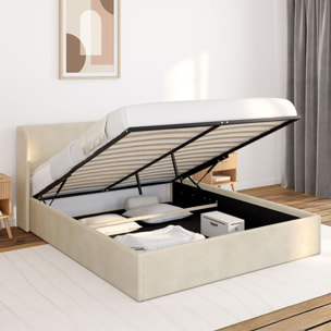 Lit coffre Lucia 160x200cm velours beige