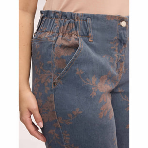 Fiorella Rubino - Jeans Balloon con stampa floreale - Blu