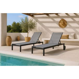 Tumbona – Aluminio y textilene gris