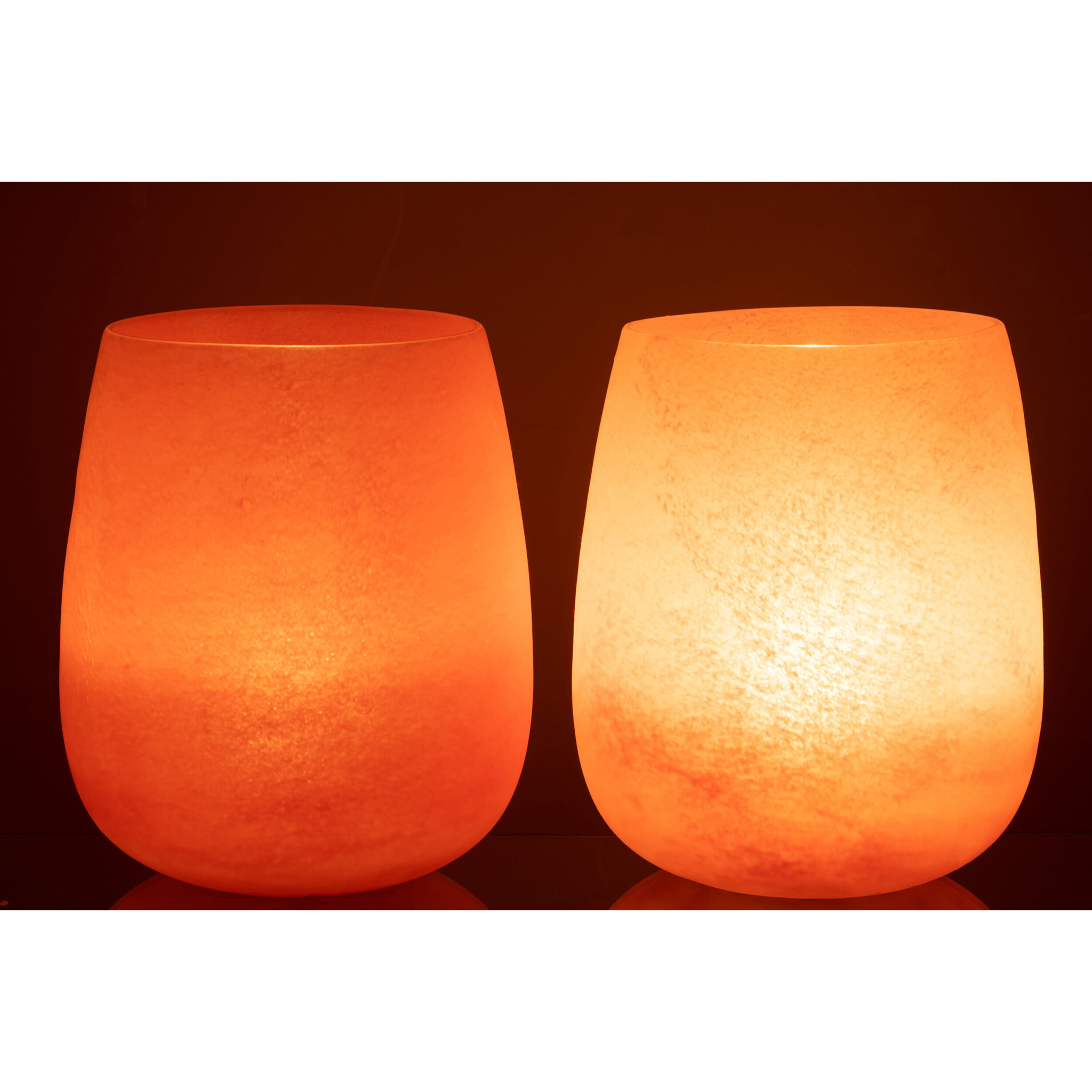 J-Line vase Givré  - verre - corail - Ø 23 cm