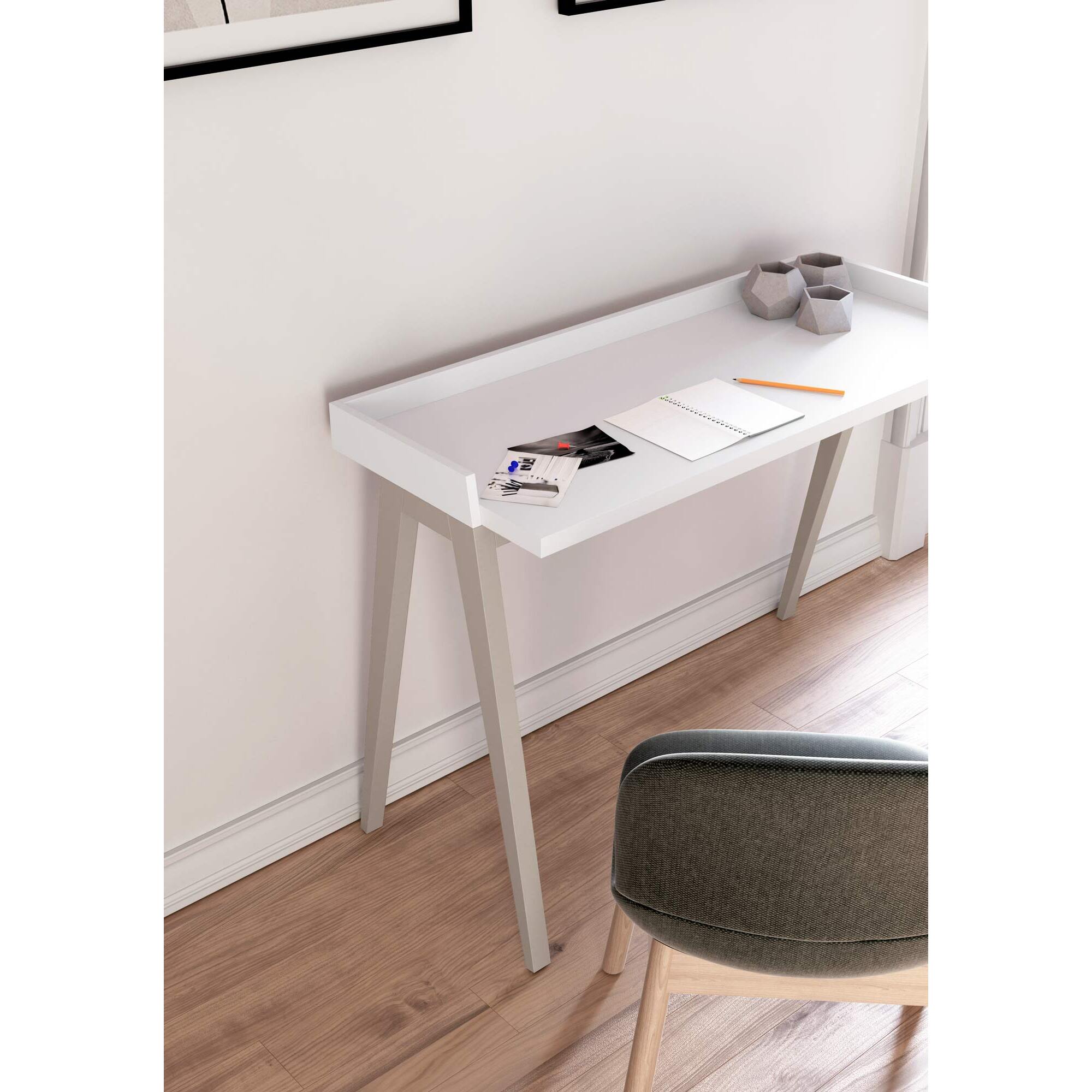 Escritorio Paris blanco y arena 81x111x50