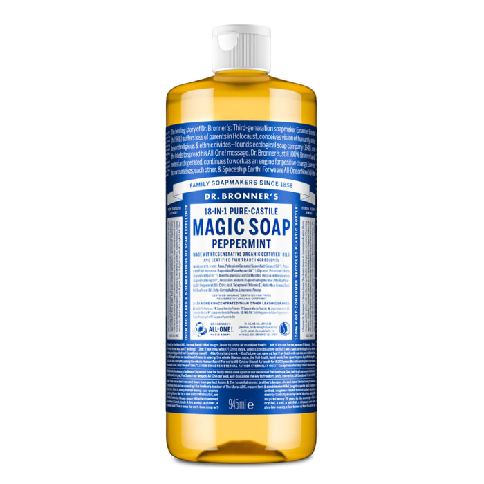 Menthe Poivrée - Savon de Castille Liquide Naturel 18-en-1