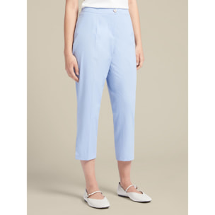 Elena Mirò - Pantaloni Capri in cotone stretch - Azzurro