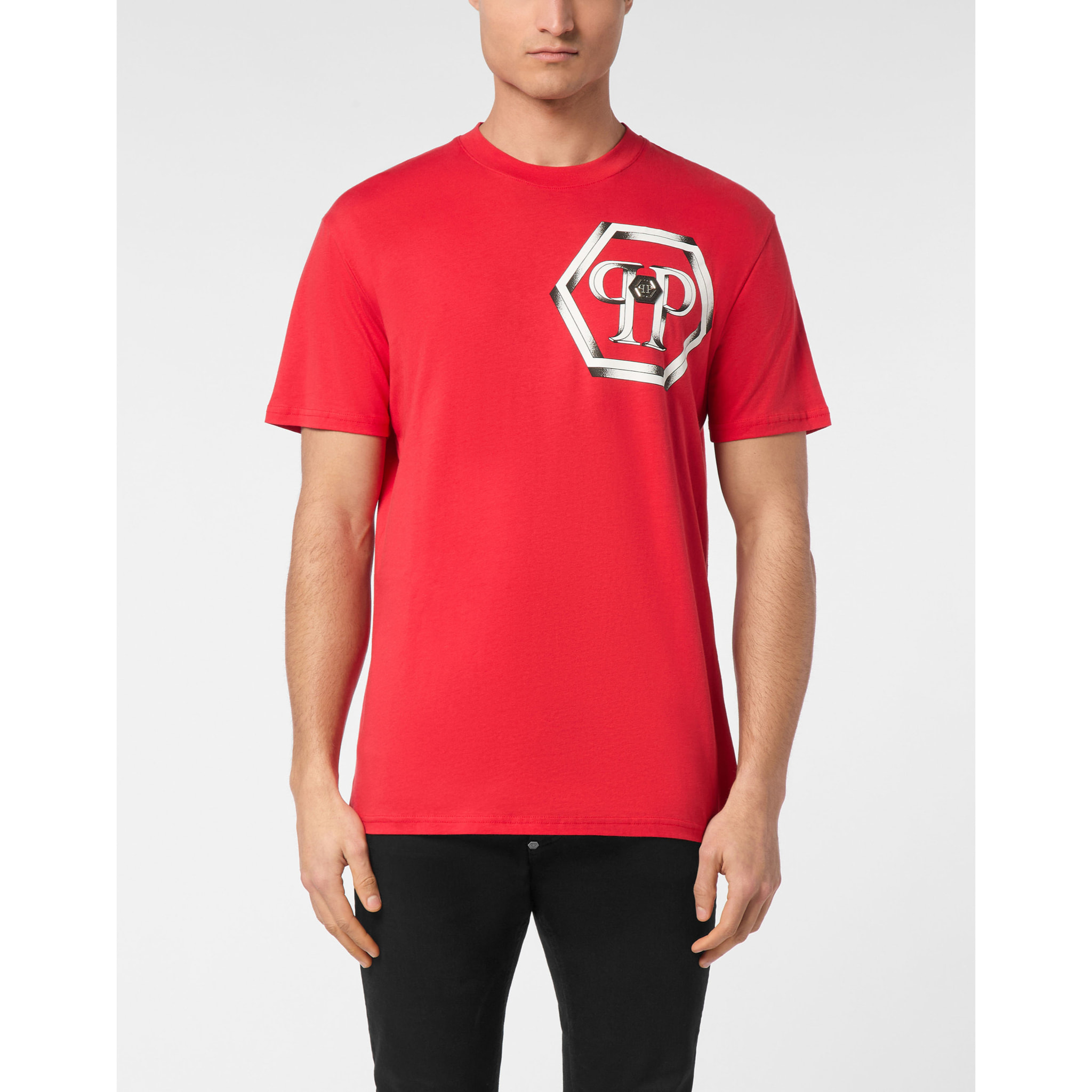 PHILIPP PLEIN T-Shirt Round Neck HEXAGON