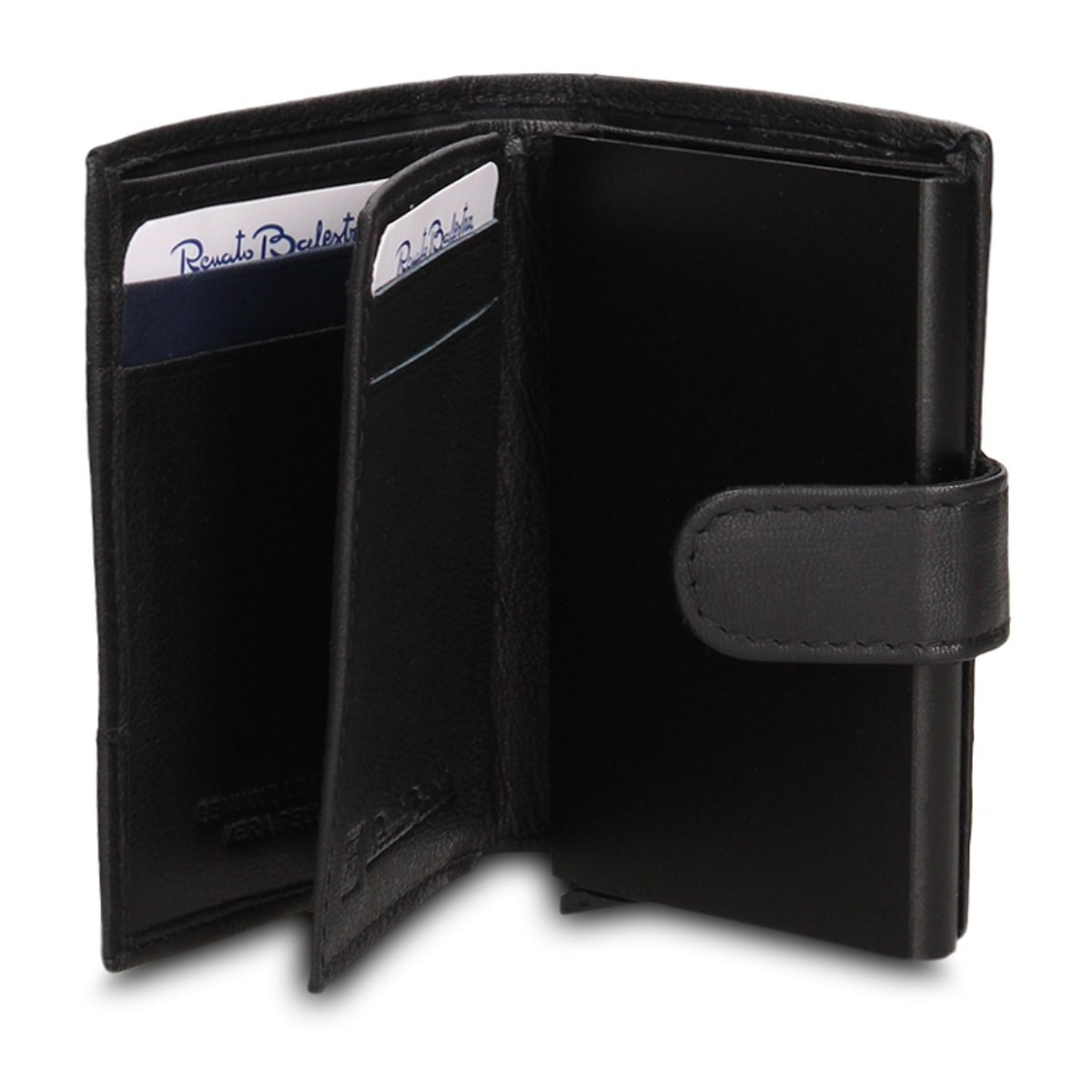 Portafoglio uomo in vera pelle - Modello Novara Chic - Casual - 7.5 x 10.0 x 2.0 cm