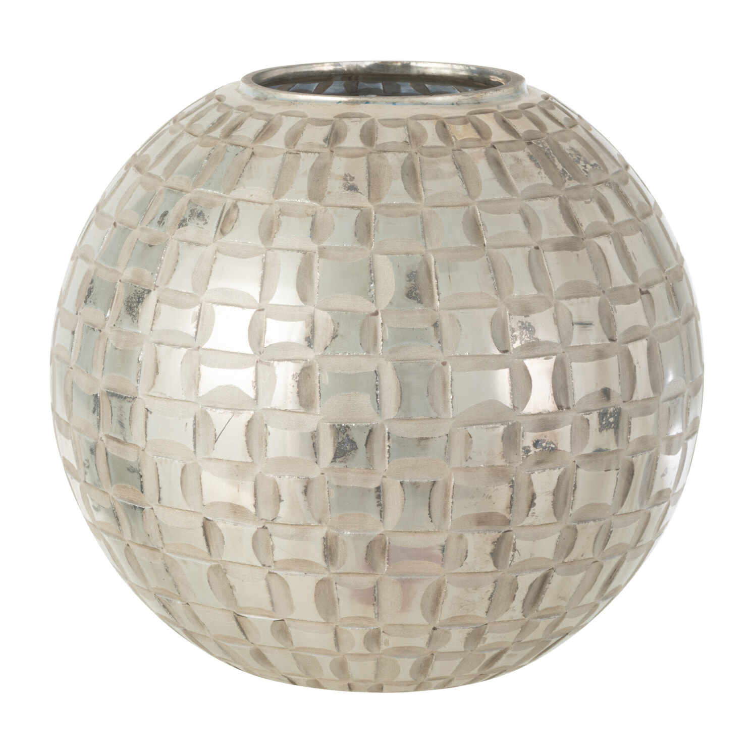 J-Line bougeoir Alara - verre - gris - large