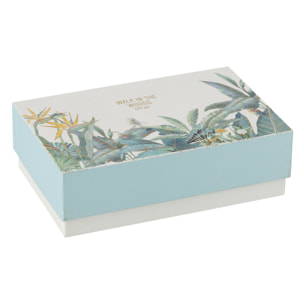 J-Line bougie parfumée + bâtonnets parfumés Walk In The Woods -  Woody Blush - bleu - set cadeau