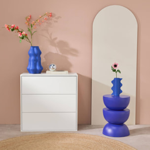 Commode. module de rangement décor bois blanc 3 tiroirs - Kompo