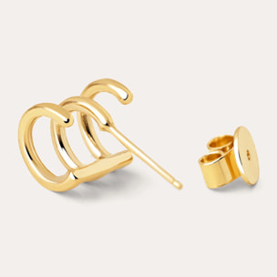 Orecchino Singolo Trio Argento Placcato Oro