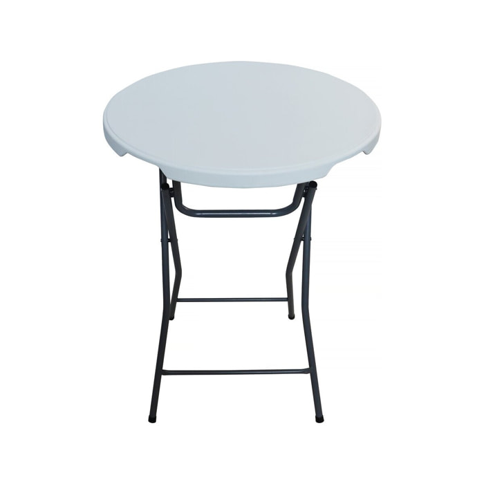 Table haute pliante en plastique Ø 80 cm "Lili" - blanc