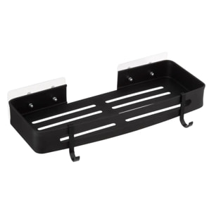 Étagère de douche rectangle stick adhésif noir "Blackalu"