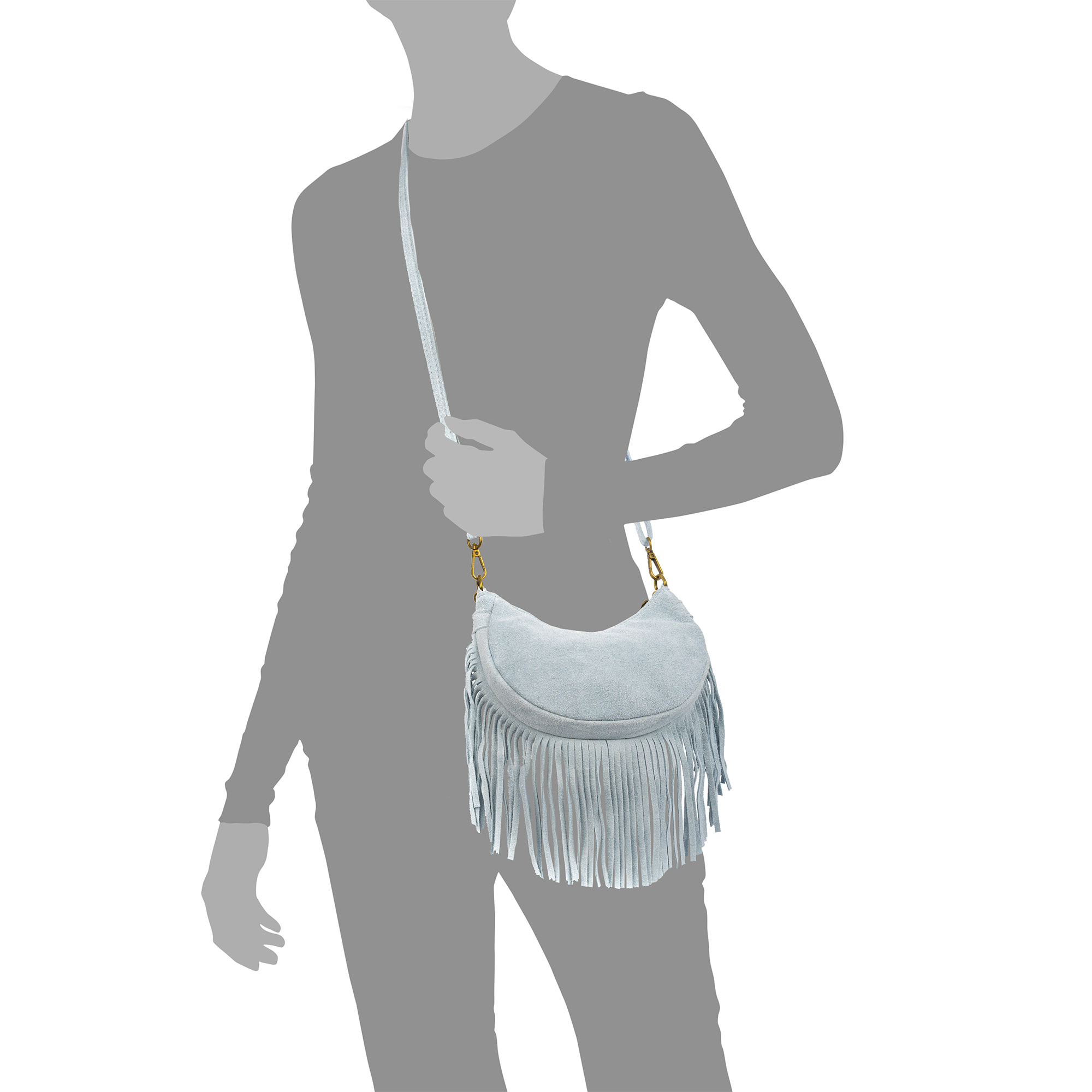 Ausonia bolso bandolera de piel auténtica Gamuza.