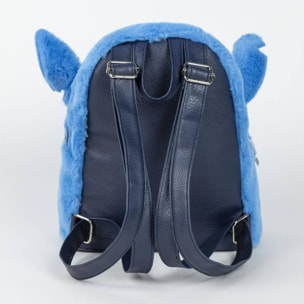 Mochila casual de stitch - color azul - 22.5x22.5x7 cm - fabricada en pu - estampado de stitch