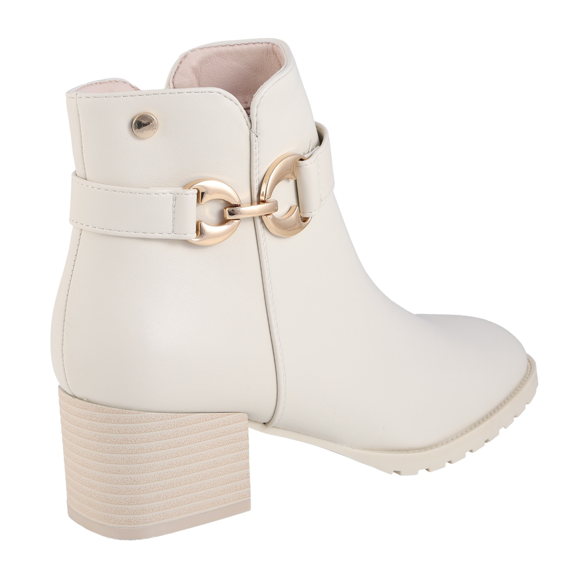 Stivaletti in simil pelle con tacco comodo quadrato