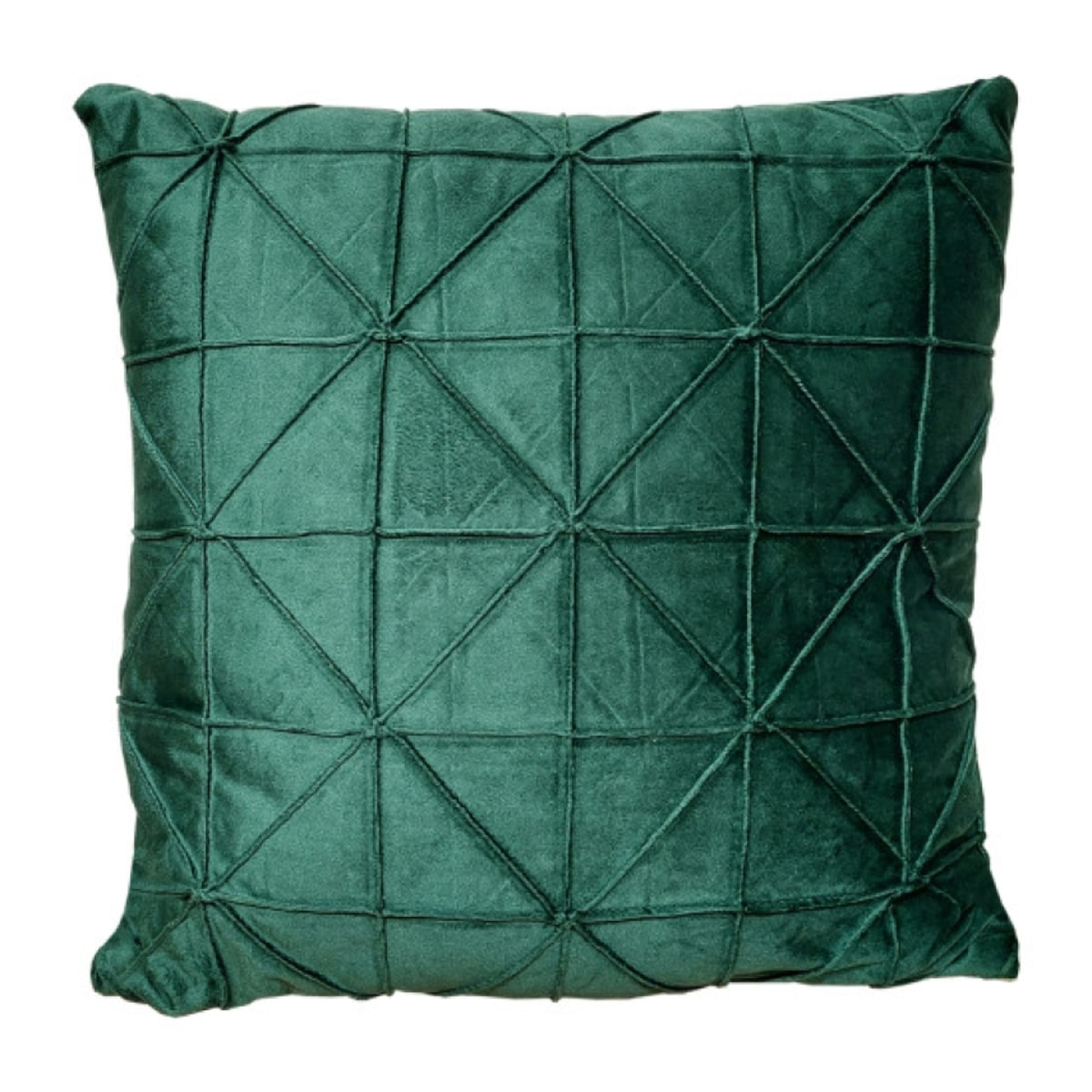 Coussin carré 45 x 45 cm velours vert motif géométrique déhoussable - VERTI