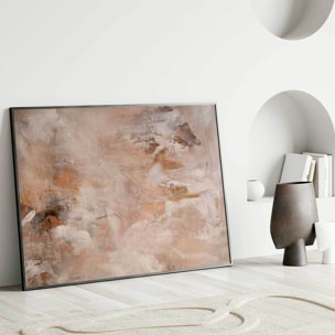 Affiche encadrée abstraction beige texturée Affiche + cadre en métal - Noir