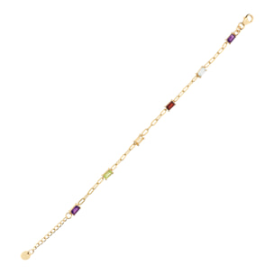 Bracciale in Argento 925 placcato Oro Giallo 18Kt con Pietre Naturali Sfaccettate