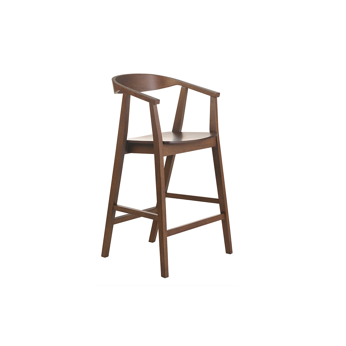 Tabourets de bar scandinaves en bois foncé (lot de 2) BAHIA
