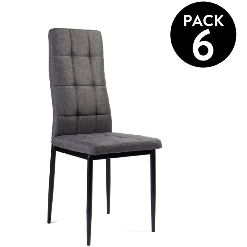 Pack 6 sillas de comedor Zuni Gris oscuro