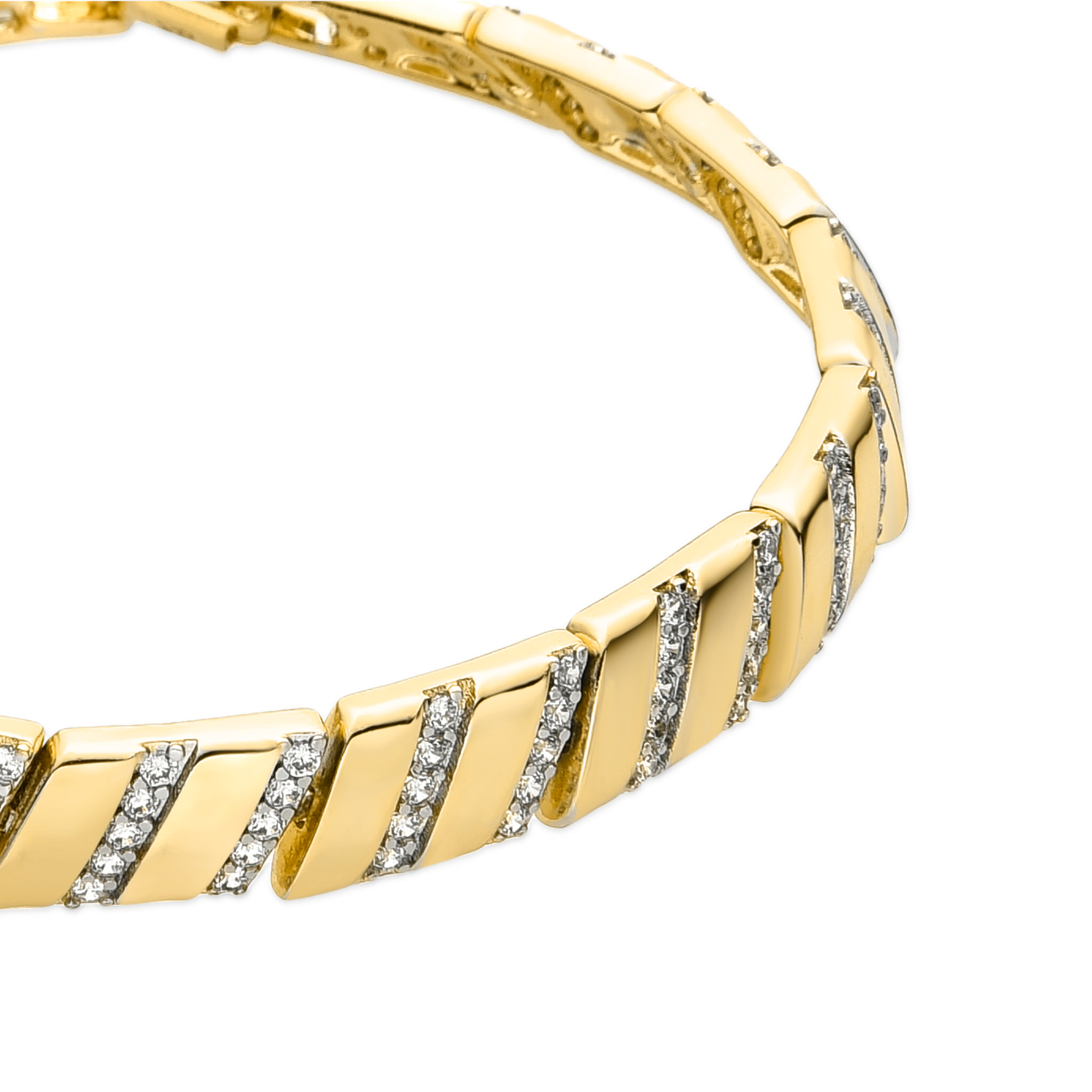 Pulsera con Circonita Brillante acabado oro 18k