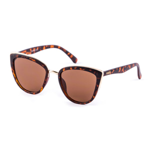 Gafas de sol OCEAN CAT EYE - Carey mate y metal dorado brillante / Plana de pc marrón