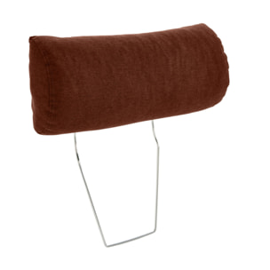 Barrie - canapé d'angle réversible 4 places avec têtière amovible en tissu - Terracotta