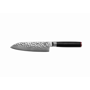 Coltello "Santoku" martellato | acciaio damasco | L: 18 cm