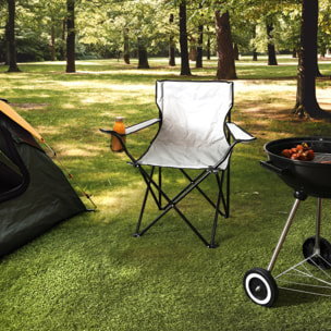 Fauteuil Camping Pliant Gris - Lot De 8