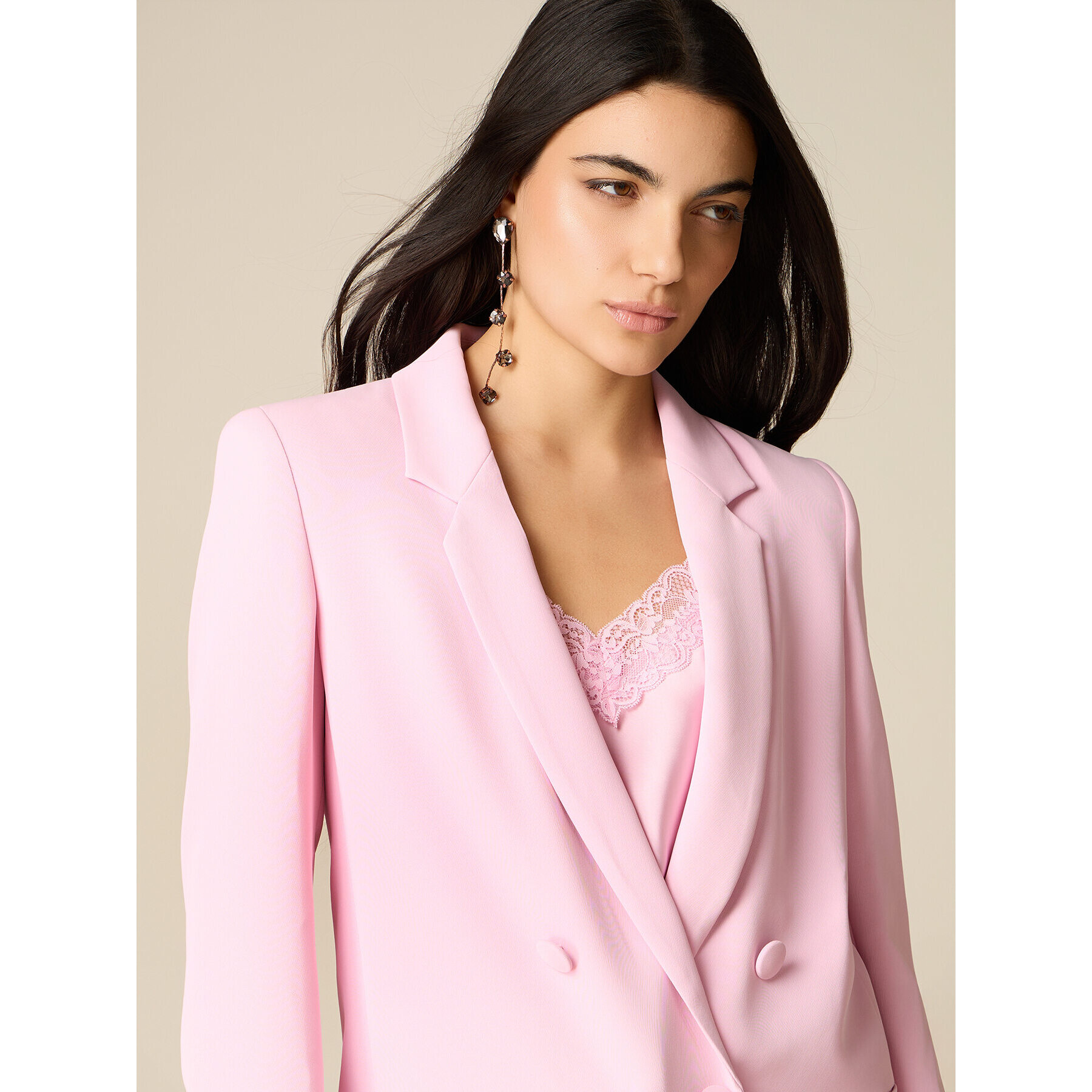 Oltre - Blazer doppiopetto in tessuto crêpe - Rosa