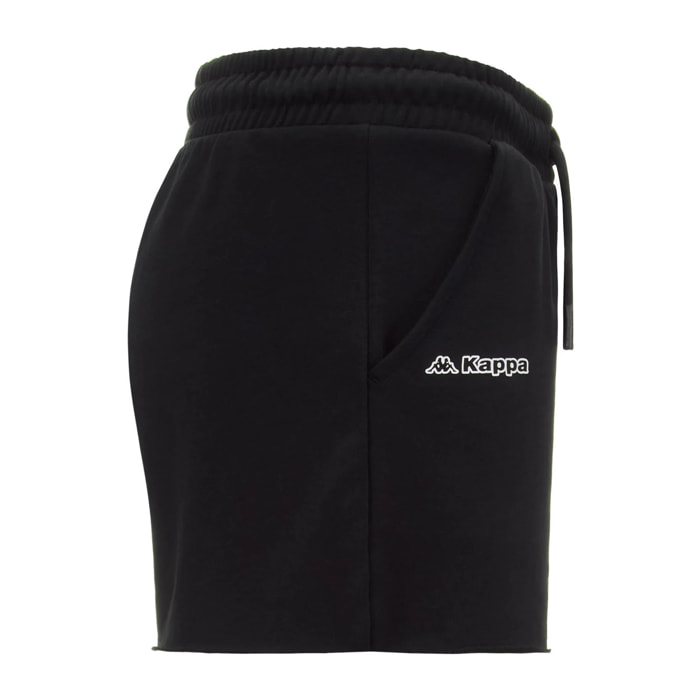 Pantaloni Corti Kappa Donna Logo Fefra Nero