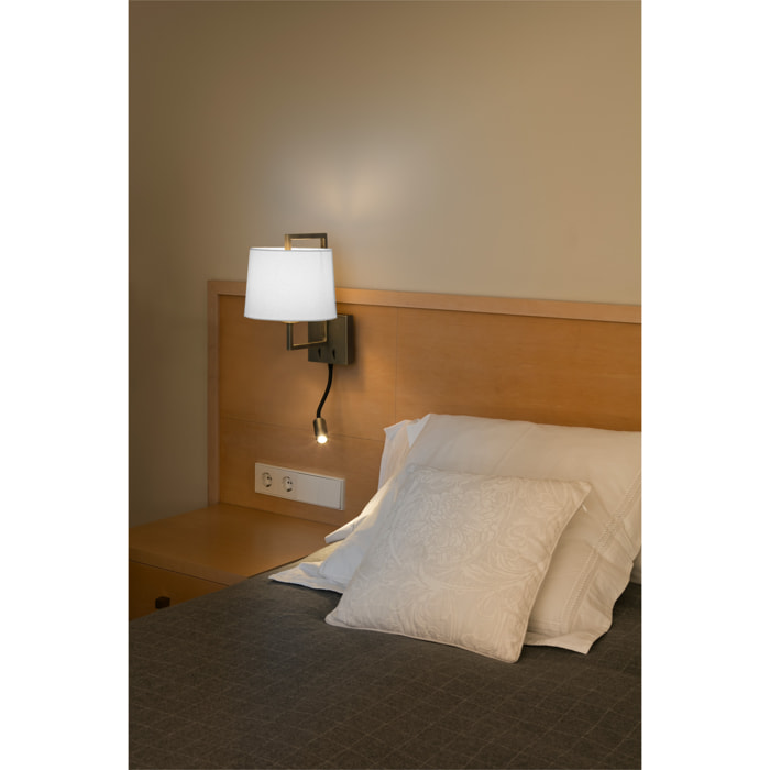 FRAME Lampe applique vieil or/blanc avec lecteur LED