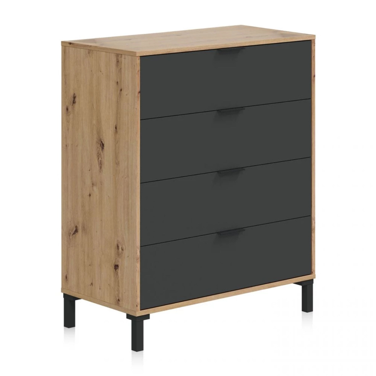 Cómoda Luke Gris Antracita - Roble Nodi