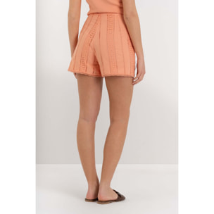 Kocca - Pantaloncini donna in cotone a vita alta con pizzo Donna