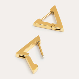 Orecchino Pyramid  in Acciaio Placcato Oro