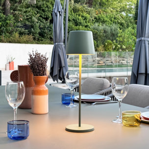 6 Lampes de table KELLY Vert H38cm + base de chargement