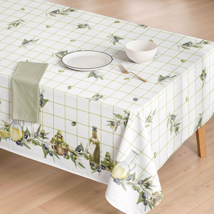 Nappe anti-taches OLIVERA VERT - enduite