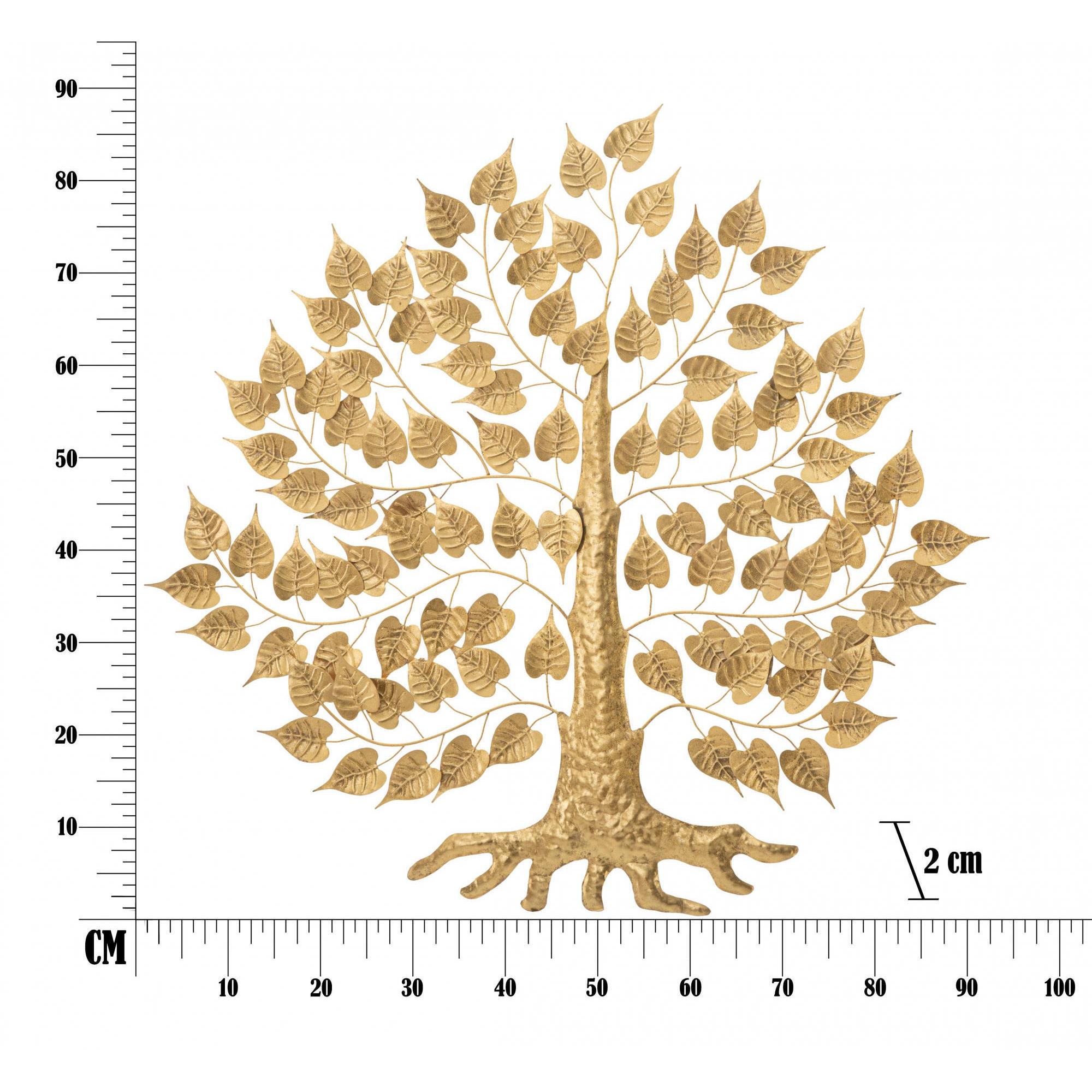 Decorazione da parete, Ferro, Colore Oro, Misure: 90 x 7 x 124 cm