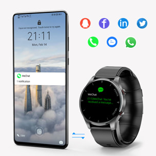 Smartwatch P50 con pompa ad aria e palloncino per il test della pressione sanguigna reale. Termometro corporeo, frequenza respiratoria.