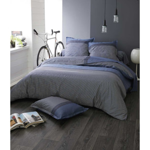 Housse de Couette en Satin de Coton - Bleu Foncé