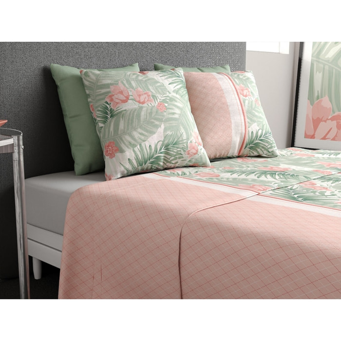 Parure De Drap 3pcs avec Drap Housse 90x190cm 100% Coton 57fils Bora