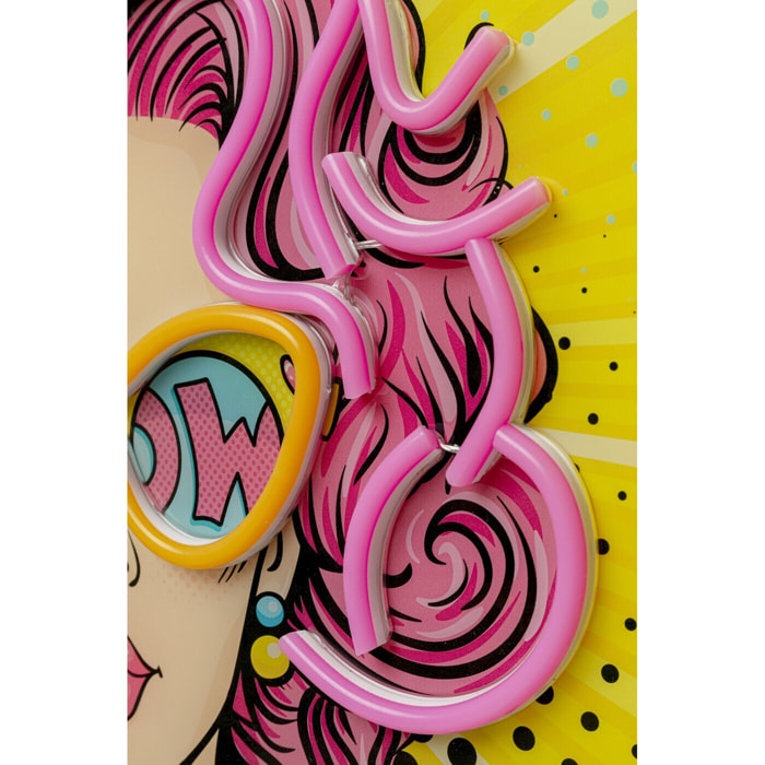 Tableau en verre LED femme BD 39x39cm Kare Design